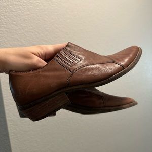 Vintage Cowboy Booties Ankle Boots Brown Leather